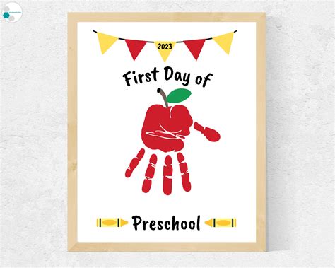 first day of preschool handprint